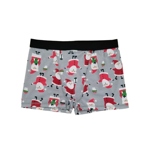 Santa Claus and Snowman Light Green Mens Boxer Briefs Breathable Underwear Super Soft Cotton Full-Cut Briefs-2Pack 